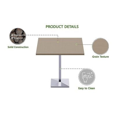 Mahmayi Bar Table Square Base 20 Seater Cocktail Bistro Table for Pub, Kitchen, Living Room, Dining Room, Kitchen & Home bar_Linen