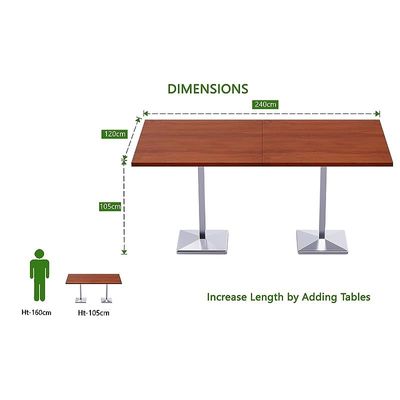 Mahmayi Bar Table Square Base 8 Seater Cocktail Bistro Table for Pub, Kitchen, Living Room, Dining Room, Kitchen & Home bar_Apple Cherry