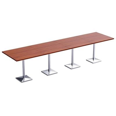 Mahmayi Bar Table Square Base 16 Seater Cocktail Bistro Table for Pub, Kitchen, Living Room, Dining Room, Kitchen & Home bar_Apple Cherry