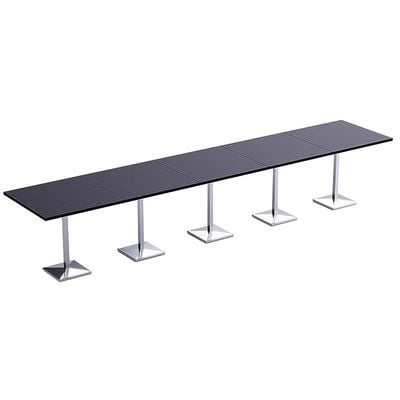 Mahmayi Bar Table Square Base 20 Seater Cocktail Bistro Table for Pub, Kitchen, Living Room, Dining Room, Kitchen & Home bar_Black