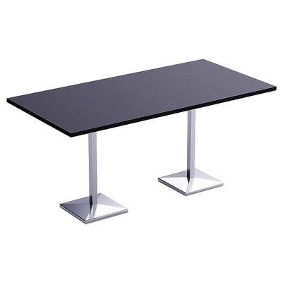 Mahmayi Bar Table Square Base 8 Seater Cocktail Bistro Table for Pub, Kitchen, Living Room, Dining Room, Kitchen & Home bar_Black