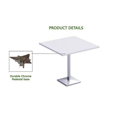 Mahmayi Bar Table Square Base 8 Seater Cocktail Bistro Table for Pub, Kitchen, Living Room, Dining Room, Kitchen & Home bar_White