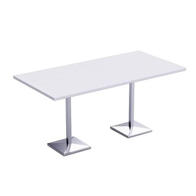 Mahmayi Bar Table Square Base 8 Seater Cocktail Bistro Table for Pub, Kitchen, Living Room, Dining Room, Kitchen & Home bar_White