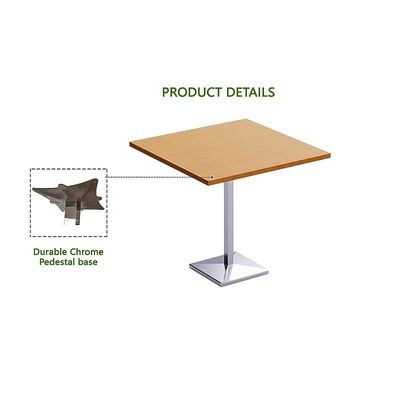 Mahmayi Bar Table Square Base 16 Seater Cocktail Bistro Table for Pub, Kitchen, Living Room, Dining Room, Kitchen & Home bar_Light Walnut
