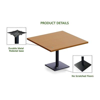 Mahmayi Ristoran Bar Table Square Base - 24 Seater Cocktail Bistro Table for Pub, Living Room, Dining Room - Ideal for Home & Commercial Kitchen Organization, Workspace Enhancement - Light Walnut