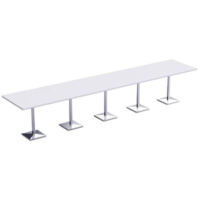 Mahmayi Bar Table Square Base 20 Seater Cocktail Bistro Table for Pub, Kitchen, Living Room, Dining Room, Kitchen & Home bar_White
