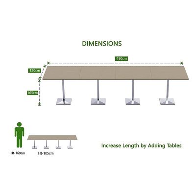 Mahmayi Bar Table Square Base 16 Seater Cocktail Bistro Table for Pub, Kitchen, Living Room, Dining Room, Kitchen & Home bar_Linen