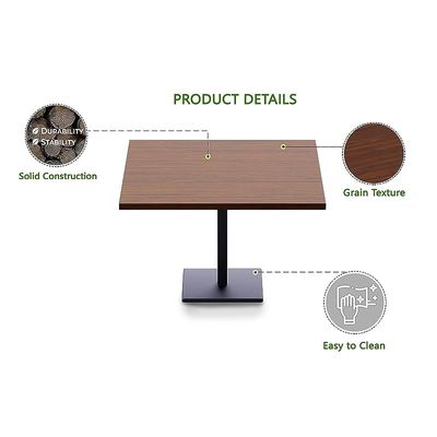 Mahmayi Ristoran Bar Table Square Base - 16 Seater Cocktail Bistro Table for Pub, Living Room, Dining Room - Ideal for Home & Commercial Kitchen Organization, Workspace Enhancement - Dark Walnut