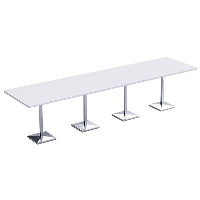 Mahmayi Bar Table Square Base 16 Seater Cocktail Bistro Table for Pub, Kitchen, Living Room, Dining Room, Kitchen & Home bar_White