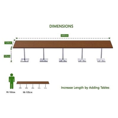 Mahmayi Bar Table Square Base 20 Seater Cocktail Bistro Table for Pub, Kitchen, Living Room, Dining Room, Kitchen & Home bar_Dark Walnut