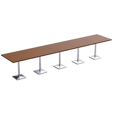 Mahmayi Bar Table Square Base 20 Seater Cocktail Bistro Table for Pub, Kitchen, Living Room, Dining Room, Kitchen & Home bar_Dark Walnut