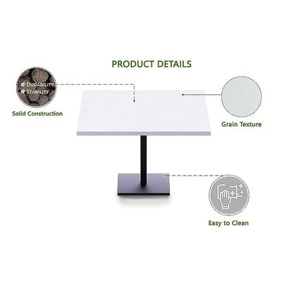 Mahmayi Ristoran Bar Table Square Base - 20 Seater Cocktail Bistro Table for Pub, Living Room, Dining Room - Ideal for Home & Commercial Kitchen Organization, Workspace Enhancement - White