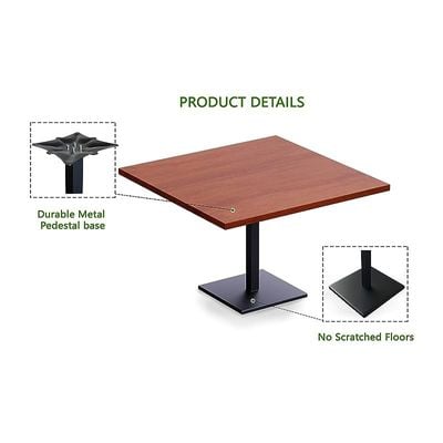 Mahmayi Ristoran Bar Table Square Base - 20 Seater Cocktail Bistro Table for Pub, Living Room, Dining Room - Ideal for Home & Commercial Kitchen Organization, Workspace Enhancement - Apple Cherry