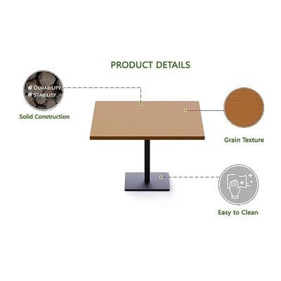 Mahmayi Ristoran Bar Table Square Base - 28 Seater Cocktail Bistro Table for Pub, Living Room, Dining Room - Ideal for Home & Commercial Kitchen Organization, Workspace Enhancement - Light Walnut