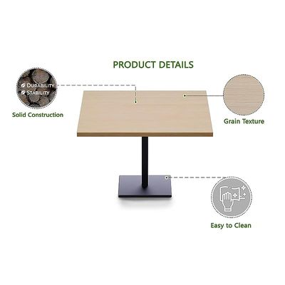 Mahmayi Ristoran Bar Table Square Base - 24 Seater Cocktail Bistro Table for Pub, Living Room, Dining Room - Ideal for Home & Commercial Kitchen Organization, Workspace Enhancement - Oak