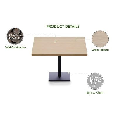 Mahmayi Ristoran Bar Table Square Base - 20 Seater Cocktail Bistro Table for Pub, Living Room, Dining Room - Ideal for Home & Commercial Kitchen Organization, Workspace Enhancement - Oak