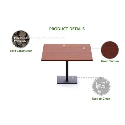 Mahmayi Ristoran Bar Table Square Base - 28 Seater Cocktail Bistro Table for Pub, Living Room, Dining Room - Ideal for Home & Commercial Kitchen Organization, Workspace Enhancement - Apple Cherry