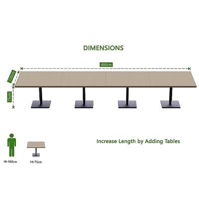 Mahmayi Ristoran Bar Table Square Base - 16 Seater Cocktail Bistro Table for Pub, Living Room, Dining Room - Ideal for Home & Commercial Kitchen Organization, Workspace Enhancement - Linen