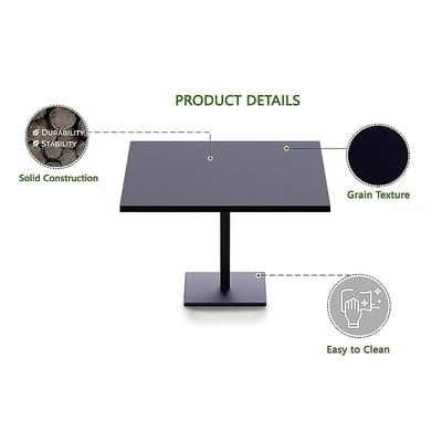 Mahmayi Ristoran Bar Table Square Base - 20 Seater Cocktail Bistro Table for Pub, Living Room, Dining Room - Ideal for Home & Commercial Kitchen Organization, Workspace Enhancement - Black