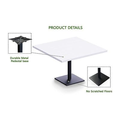 Ristoran 500X500E-720 24 seater Square Base Cafe-Dining-Meeting Table White