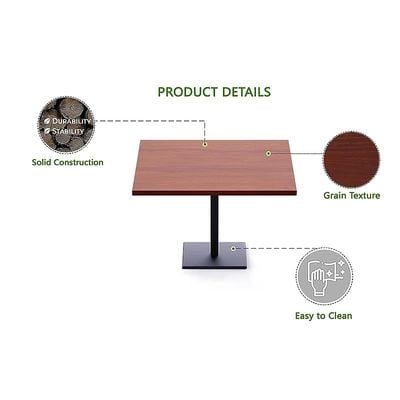 Mahmayi Ristoran Bar Table Square Base - 4 Seater Cocktail Bistro Table for Pub, Living Room, Dining Room - Ideal for Home & Commercial Kitchen Organization, Workspace Enhancement - Apple Cherry