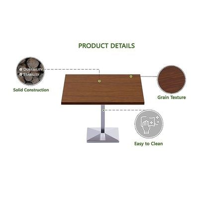 Mahmayi Ristoran 500PE-600 20 Seater Square Modular Pantry Table - Dark Walnut - Ideal for Dining, Kitchen, or Restaurant Use