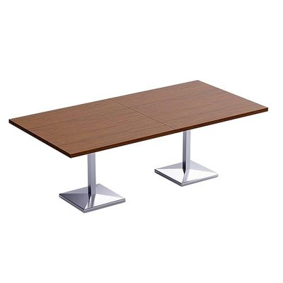 Mahmayi Ristoran 500PE-240 8 Seater Square Modular Pantry Table - Dark Walnut - Ideal for Dining, Kitchen, or Restaurant Use