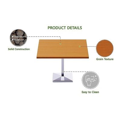 Mahmayi Ristoran 500PE-600 20 Seater Square Modular Pantry Table - Light Walnut - Ideal for Dining, Kitchen, or Restaurant Use