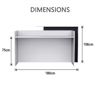 Zelda 26R001 Modern Reception Desk| Reception Counter | 180cm_White