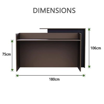 Zelda 26R001 Modern Reception Desk| Reception Counter | 180cm_Truffle Brown