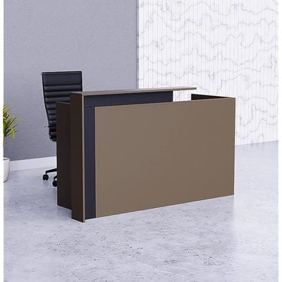 Zelda 26R001 Modern Reception Desk| Reception Counter | 180cm_Truffle Brown