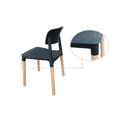 Mahmayi TJ HYL-088 Wooden Legs with Plastic moulded Dining Chair Black