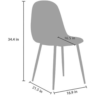 Mahmayi HYDC001 Washable Fabric Cushion Seat Back Dining Grey Chair