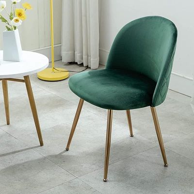 HYDC020 Dining Chairs, Modern Kitchen Chairs Velvet Upholstered Accent Leisure Chairs for Living Room &amp; Dining Set, Green (Pack of 6)
