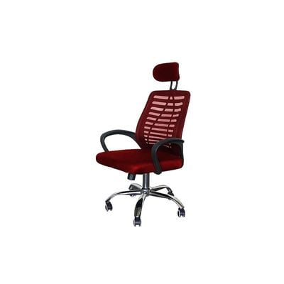 Sleekline HY-903 Mesh Task High Back Chair, High Back Mesh Chair, Ergonomic Swivel Executive Chair Height Rolling Swivel Office Chair - Red