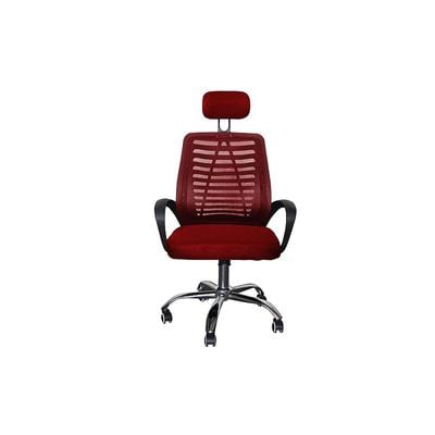 Sleekline HY-903 Mesh Task High Back Chair, High Back Mesh Chair, Ergonomic Swivel Executive Chair Height Rolling Swivel Office Chair - Red