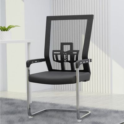 TJ HY-810 Medium Back Mesh Chair, Office Mesh Chair, Ergonomic Visitors Chair - Black