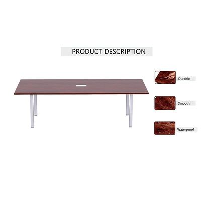 Mahmayi Meeting Table, Figura 72-18, Smooth & Durable Top Conference Table with Wire Management & Metal Legs for Home Office - 4 Seater, U-Leg (Apple Cherry)