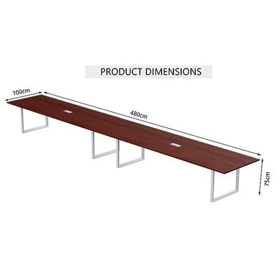 Mahmayi Vorm 136-48 Modern Conference-Meeting Table for Office, Home, & Restaurant - Loop Legs, Wire Management, Versatile, Easy Assembly, Enhances Wellness & Collaboration(12 Seater, Apple Cherry)