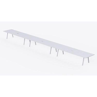 Mahmayi Bentuk 139-18 18 Seater Conference Meeting Table - Modern Office Furniture for Collaborative Work, Executive Boardroom Table with Stylish Design and Durable Construction - Ideal for Business Meetings and Conferences (White)