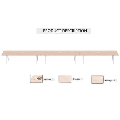 Mahmayi Bentuk 139-18 18 Seater Conference Meeting Table - Modern Office Furniture for Collaborative Work, Executive Boardroom Table with Stylish Design and Durable Construction - Ideal for Business Meetings and Conferences (Oak)