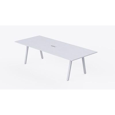 Mahmayi Bentuk 139-18 4 Seater Conference Meeting Table - Modern Office Furniture for Collaborative Work, Executive Boardroom Table with Stylish Design and Durable Construction - Ideal for Business Meetings and Conferences (White)