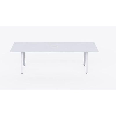 Mahmayi Bentuk 139-18 4 Seater Conference Meeting Table - Modern Office Furniture for Collaborative Work, Executive Boardroom Table with Stylish Design and Durable Construction - Ideal for Business Meetings and Conferences (White)