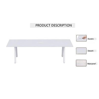 Mahmayi Bentuk 139-18 4 Seater Conference Meeting Table - Modern Office Furniture for Collaborative Work, Executive Boardroom Table with Stylish Design and Durable Construction - Ideal for Business Meetings and Conferences (White)