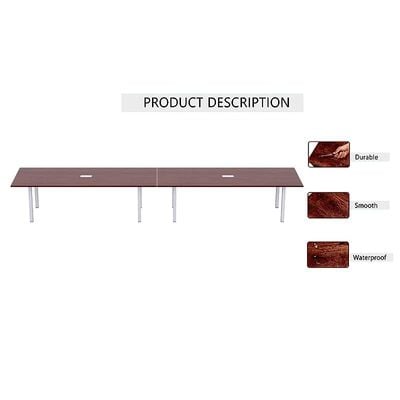 Mahmayi Meeting Table, Figura 72-36, Smooth & Durable Top Conference Table with Wire Management & Metal Legs for Home Office - 8 Seater, U-Leg (Apple Cherry)