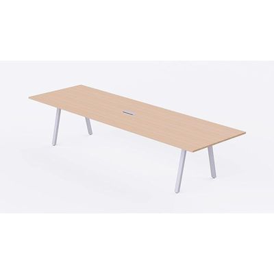 Mahmayi Bentuk 139-24 6 Seater Conference Meeting Table - Modern Office Furniture for Collaborative Work, Executive Boardroom Table with Stylish Design and Durable Construction - Ideal for Business Meetings and Conferences (Oak)