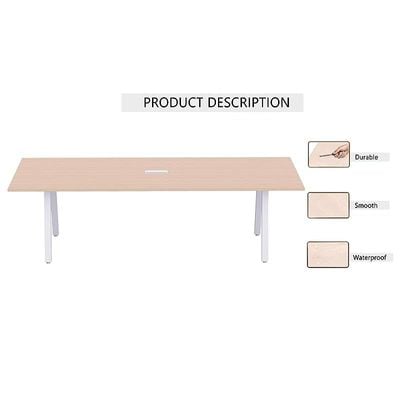 طاولة اجتماعات Mahmayi Bentuk 139-24 ذات 6 مقاعد - أثاث مكتبي حديث للعمل التعاوني، طاولة غرفة الاجتماعات التنفيذية بتصميم أنيق وبنية متينة - مثالية لاجتماعات ومؤتمرات العمل (بلوط)