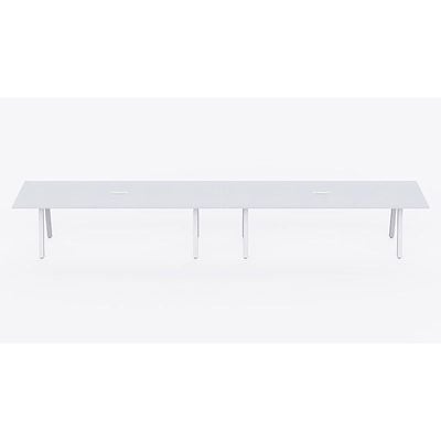 Mahmayi Bentuk 139-36 8 Seater Conference Meeting Table - Modern Office Furniture for Collaborative Work, Executive Boardroom Table with Stylish Design and Durable Construction - Ideal for Business Meetings and Conferences (White)