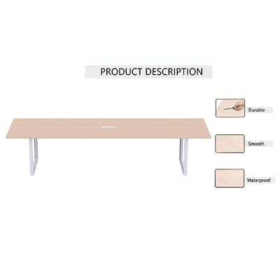 Mahmayi Vorm 136-24 Modern Conference-Meeting Table for Office, Home, & Restaurant - Loop Legs, Wire Management, Versatile Design, Easy Assembly, Enhances Wellness & Collaboration(6 Seater, Oak)
