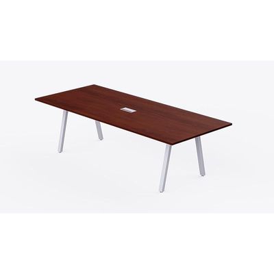 Mahmayi Bentuk 139-18 4 Seater Conference Meeting Table - Modern Office Furniture for Collaborative Work, Executive Boardroom Table with Stylish Design and Durable Construction - Ideal for Business Meetings and Conferences (Apple Cherry)